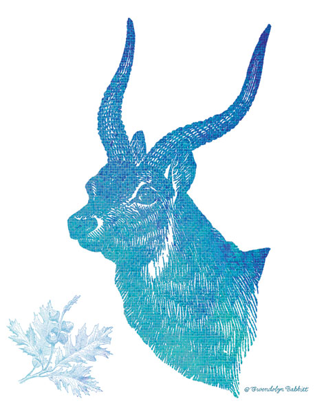 Indigo & Teal Deer II