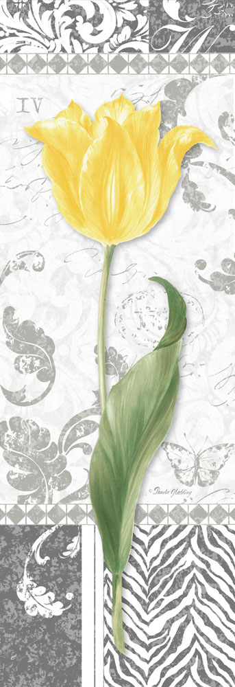 Damask Gray Tulip Panel I